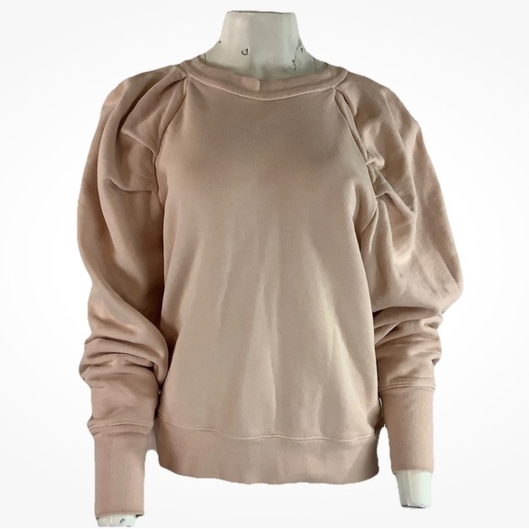 Citizens Of Humanity Sz L Cascade Sleeve Sweatshirt Pink 100% Cotton Soft - Picture 1 of 9